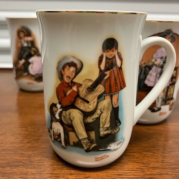 Norman Rockwell 1981’s Edition Mugs Made in Japan Set of 3 - Picture 3 of 6